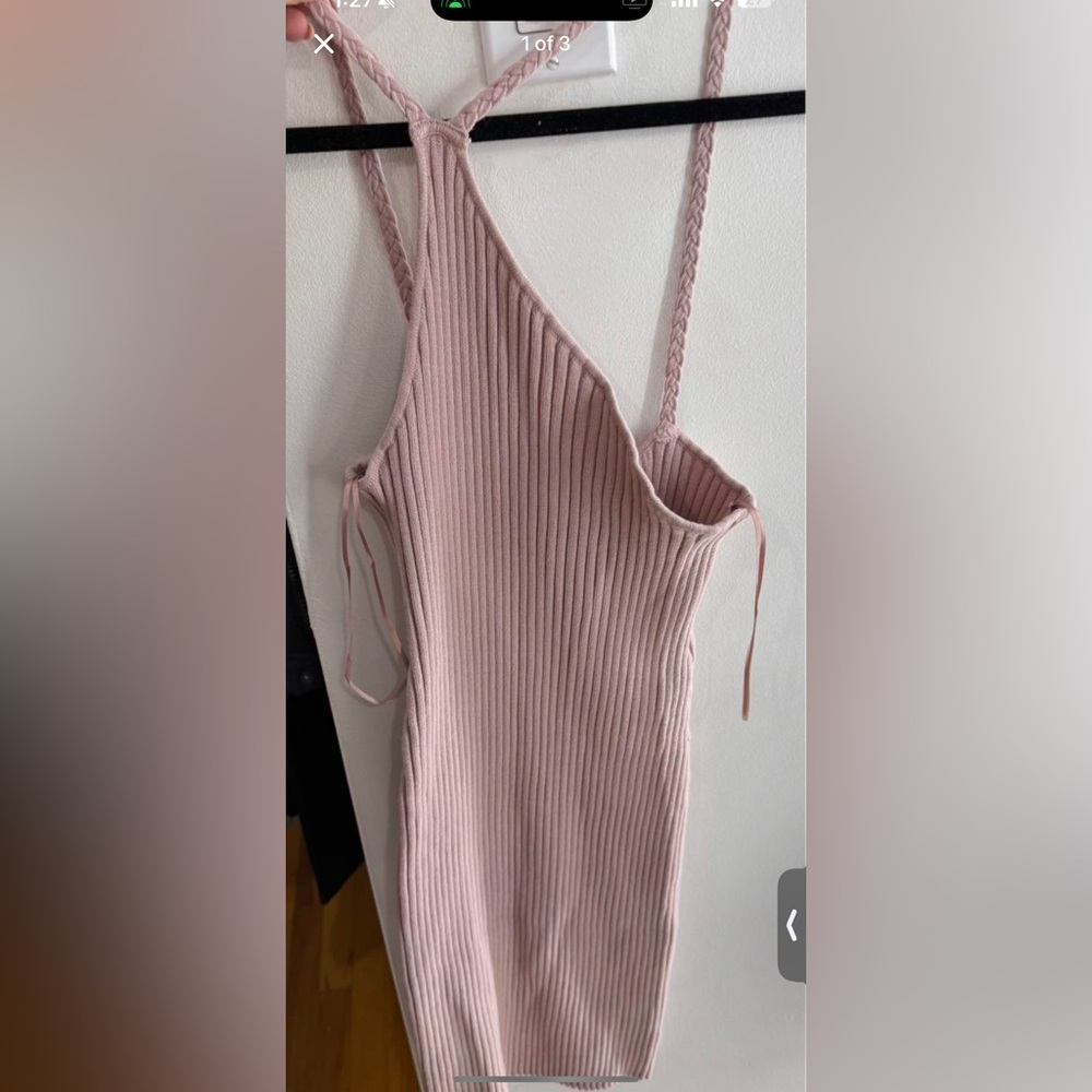 525 pink ribbed dress
